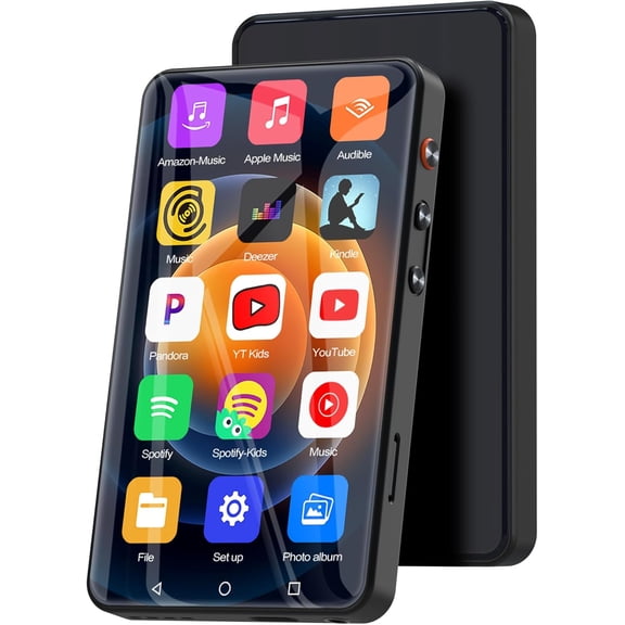 72GB MP3 Player with Bluetooth and WiFi up to 1TB, 4" Music player Touch Screen Spotify,YouTube,Pandora,ble, HiFi Android Streaming ble, MP4 Built-in Speaker, Black