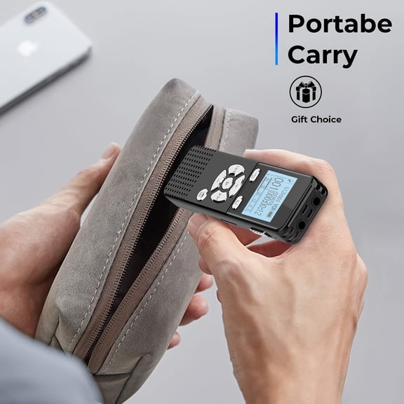 Voice-Activated Digital Recorder, 72GB Storage with 5300 Hours Recording Time, Playback Function, Built-in USB Mic & Password Lock for Lectures