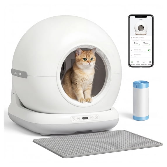 72L Automatic Cat Litter Box, Self Cleaning, App Control, Odor Control, Safety Sensors, Quiet Operation