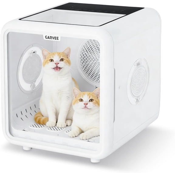 72L Automatic Pet Drying Box, 360 Airflow Grooming Dryer with LED Display, Smart Temperature Control and Multiple Air Outlets