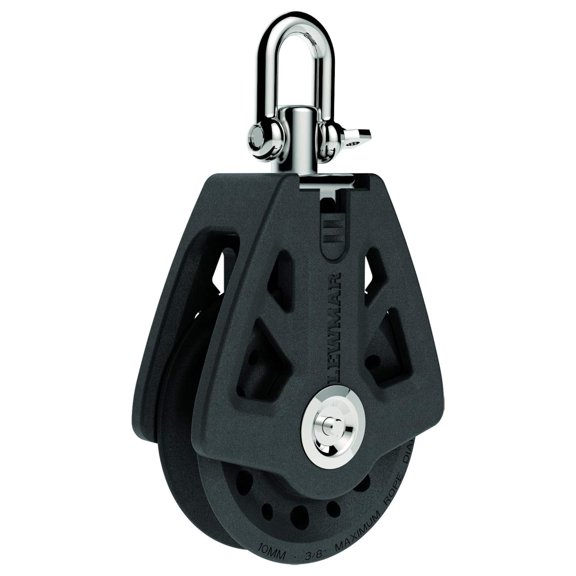 72MM Synchro Block Single Free-Spin Bearing and self-aligning Head for Smooth Transfer of Power from Deck to sail, Prevents Rope wear, 7/16" line Size, Safe Working Load 2420 lbs.