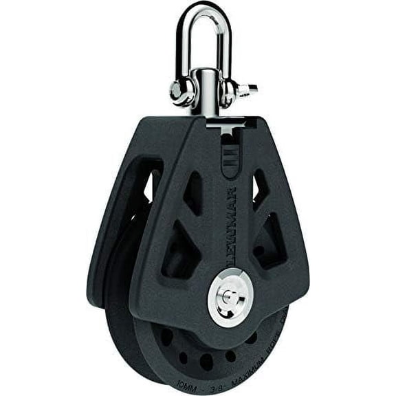 72MM Synchro Block Single Free-Spin Bearing and self-aligning Head for Smooth Transfer of Power from Deck to sail, Prevents Rope wear, Maximum 7/16" line Size, Safe Working Load 2420 lbs.