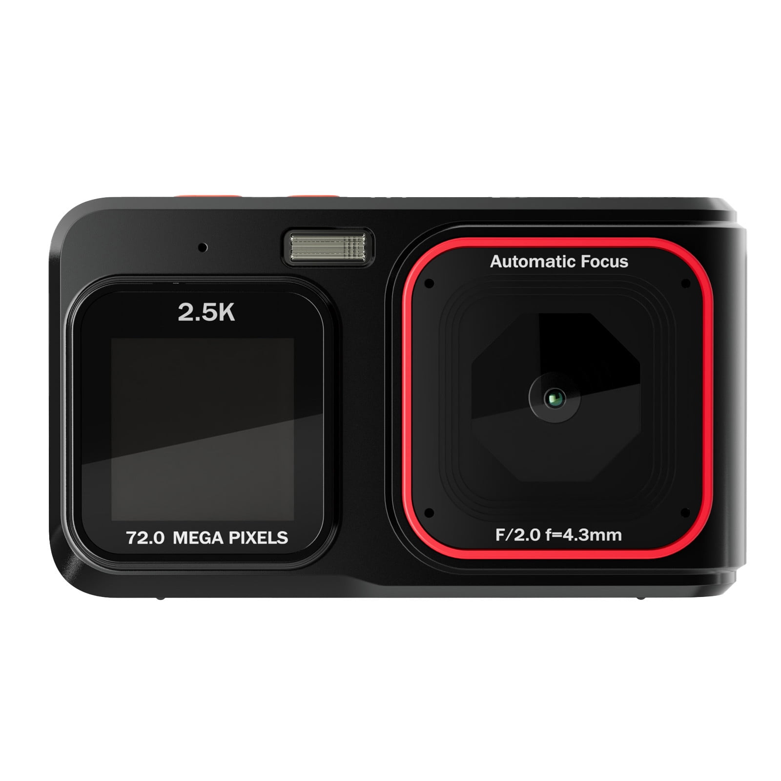 72MP Digital Camera, 2.5K Video Output, Dual Screen Compact Camera 16X