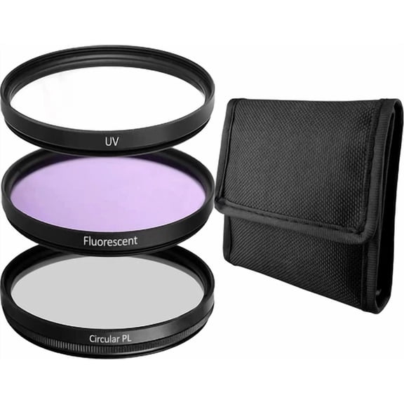 72Mm 3 Piece Multi-Coated Hd Digital Lens Glass Protector Filter Kit Uv Cpl Fld