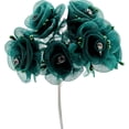 thumbnail image 1 of 72PC Hunter Green Artificial Organza Rhinestone Craft Flower for Home Craft Decor DIY Wedding Bridal Veil Headband Dress Cake Topper Embellishment Scrapbook Favor Corsage Floral Bouquet Arrangement, 1 of 4