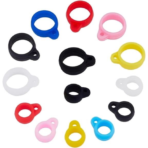 72PCS Anti-Lost Silicone Rubber Rings 6 Colors 8mm 13mm Diameter Lostproof O Rings Adjustable Band Holder Necklace Lanyard Pendant for Pens Device Keychains Daily Sport Home Supplies Mixed Color