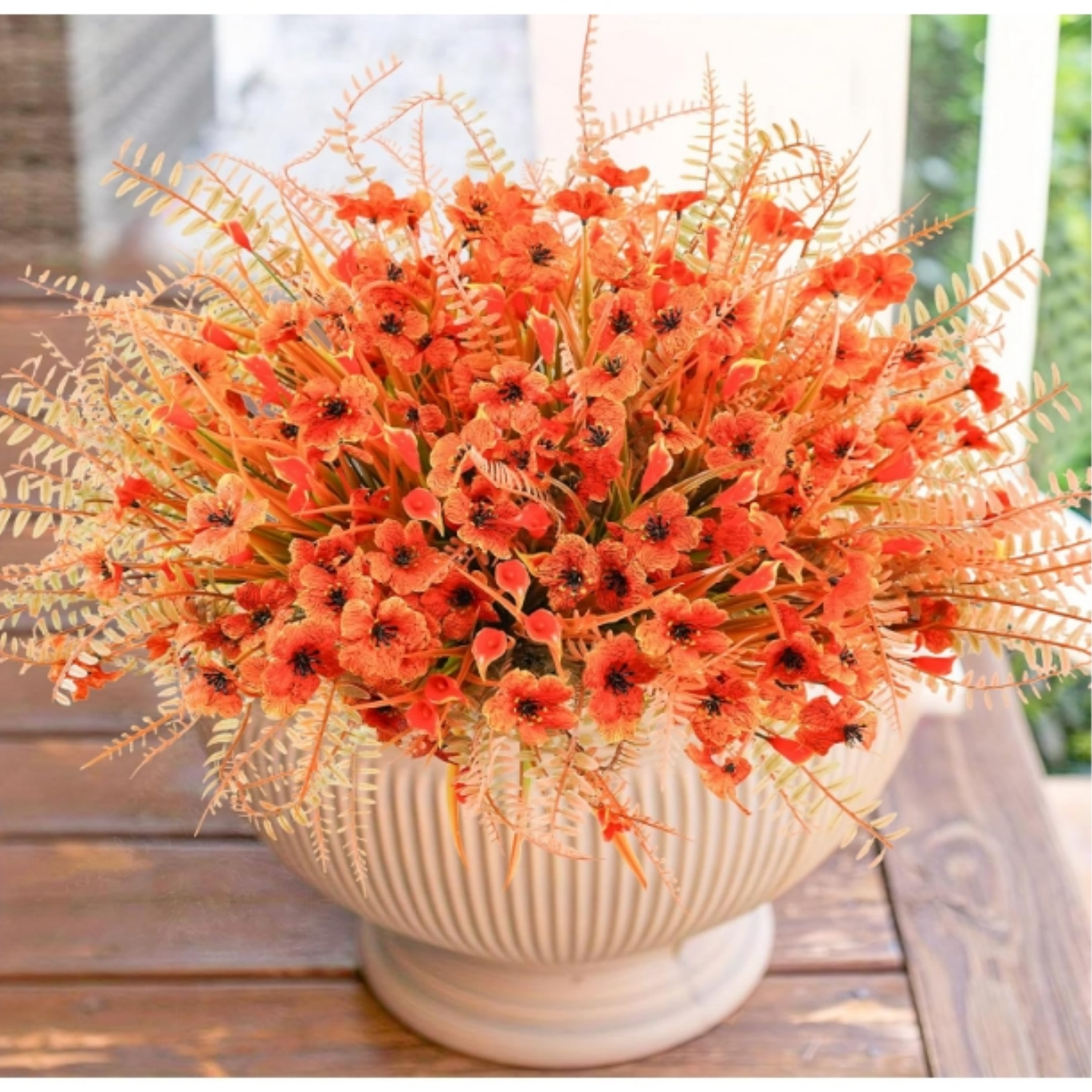 72PCS Artificial Mums for Outdoors Fake Fall Outdoor Violet Flowers ...