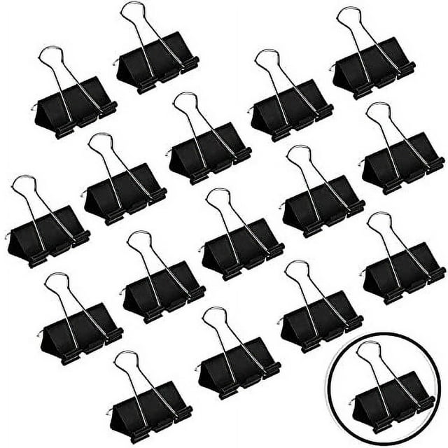 72PCS Binder Clips 1 Inch Width, Small Binder Clips, Black Paper Clips