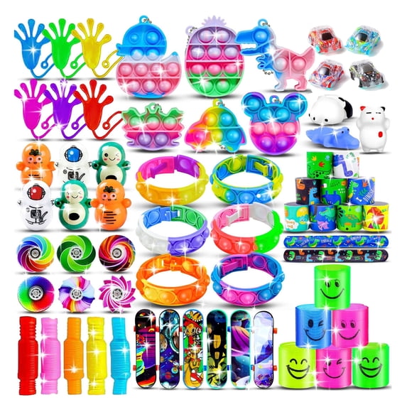 Fidget Toys pack 72PCS, Bulk Party Favors & Goodie Bag Fillers, Sensory Toys for Birthday Party, Classroom Prizes, Pinata Stuffers, Treasure Box Rewards