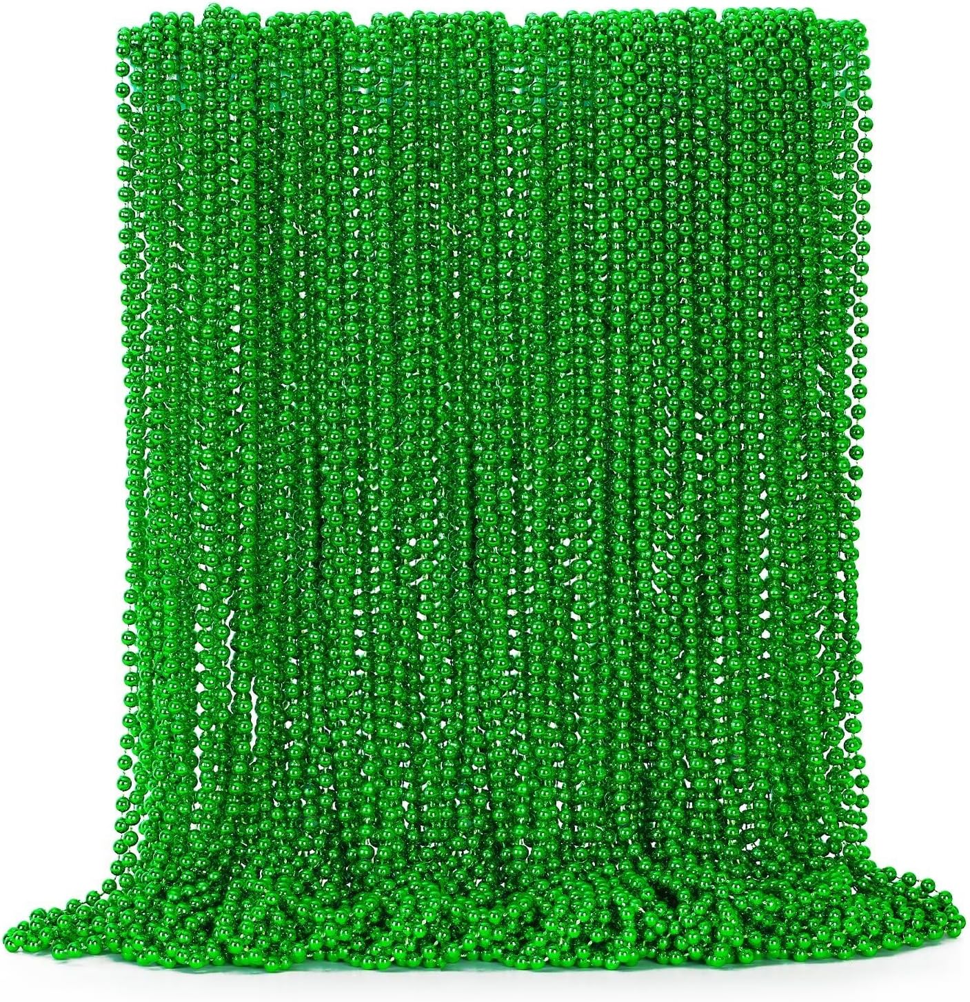 72PCS Green Bead Necklace, Mardi Gras Beads Necklace Accessories Bulk
