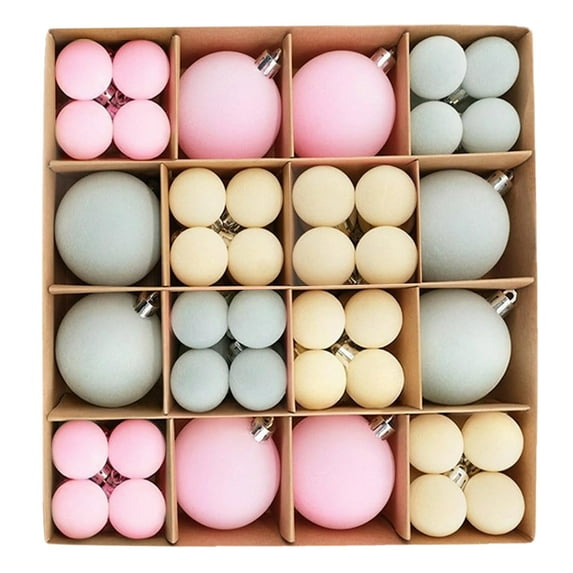 72PCS Velvet Christmas Ball Ornaments, 1.2" & 2.4" Flocked Shatterproof Xmas Tree Decor, Multicolor Hanging Balls for Holiday Wedding Party