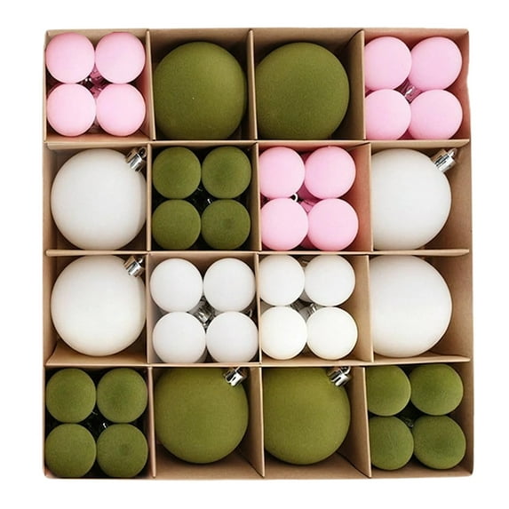 72PCS Velvet Christmas Ornaments Balls Multicolor Flocked Shatterproof Plastic Xmas Tree Decorations Hanging Baubles for Home Office Wedding Party Holiday Decor (1.18"/2.36")