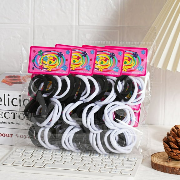72Pack Pony Pearl Hair Ties - Ponytail Holders - No Damage Hair Accessories for Women