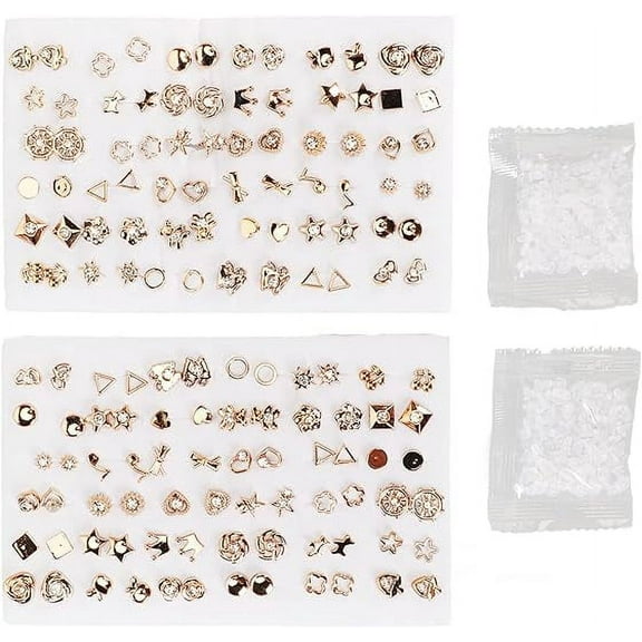 72Pairs Earrings For Women, Stud Earrings, Large Plastic + Rhinestone Earrings Set Provide Different Fashionable Styles to Meet Your Daily Needs at Different Scnes, Random Colors and Styles