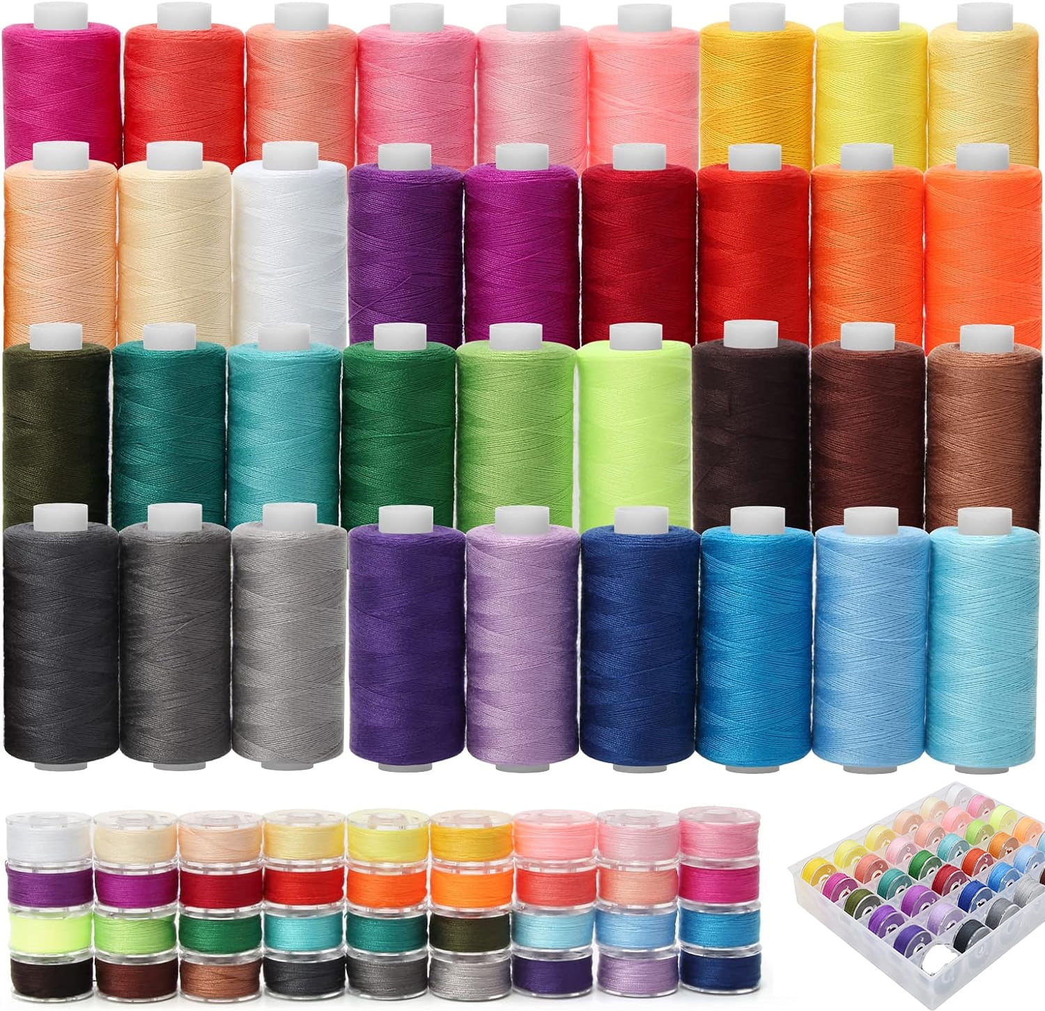 72pcs Sewing Thread Kit, 36 Colors, Polyester, 400 Yards Per Spools, P –  Sewlution