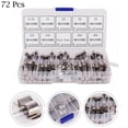 thumbnail image 1 of 72Pcs 6x30mm Quick Fast Blow Electrical Glass Tube Fuse Assorted Kit 0.5A-30A, 1 of 6