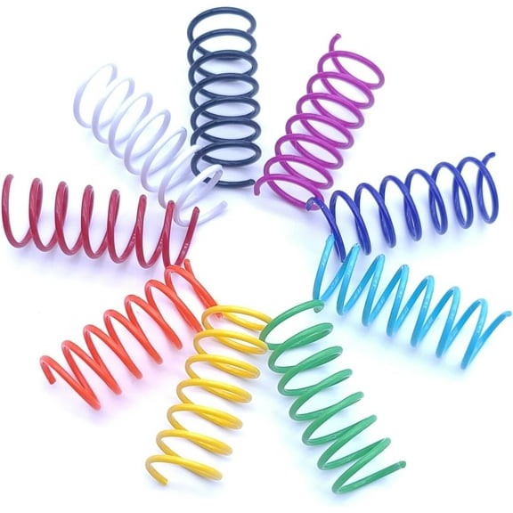 72Pcs 9Colors Spring Toy for Indoor Cats, Cat Toy Springs, Cat Spiral Springs, Interactive Toy, Cats Self-Play Toy, Biting Toys, Swatting, Hunting, Creative Plastic Kitten Toys