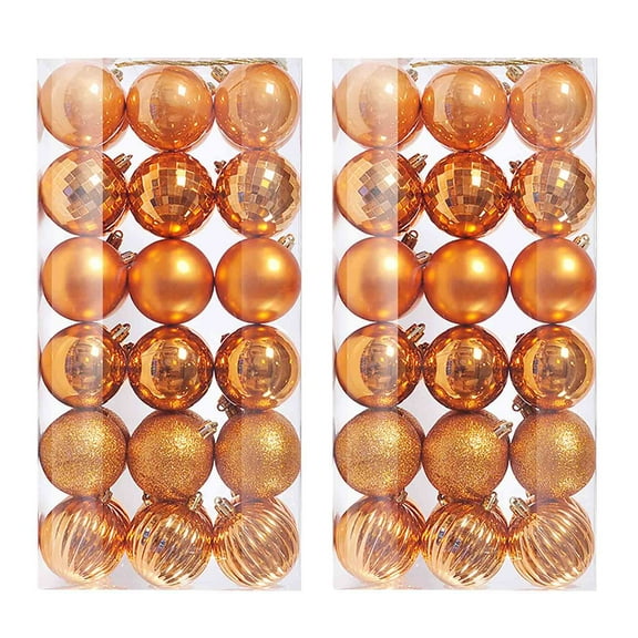 72Pcs Christmas Balls Ornaments for Xmas Christmas Tree - Shatterproof Christmas Tree Decorations Hanging Ball for Holiday Wedding Party Decoration, 4cm (Bronze)