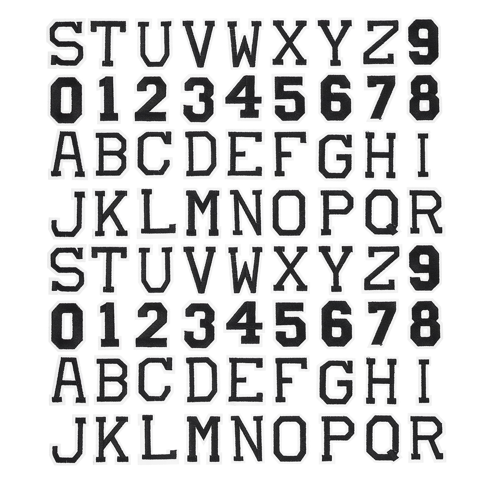 72Pcs Clothing DIY Patches English Letter Iron On Patches Number Design