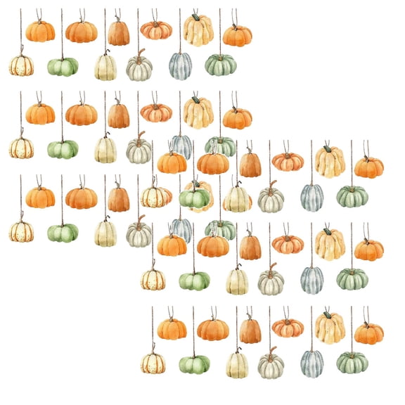 72Pcs Fall Watercolor Autumn Pumpkin Hanging Ornaments Colorful Fall Decorative Paper Cutting For Fall Thanksgiving Home Classroom Bulletin Board Hangs