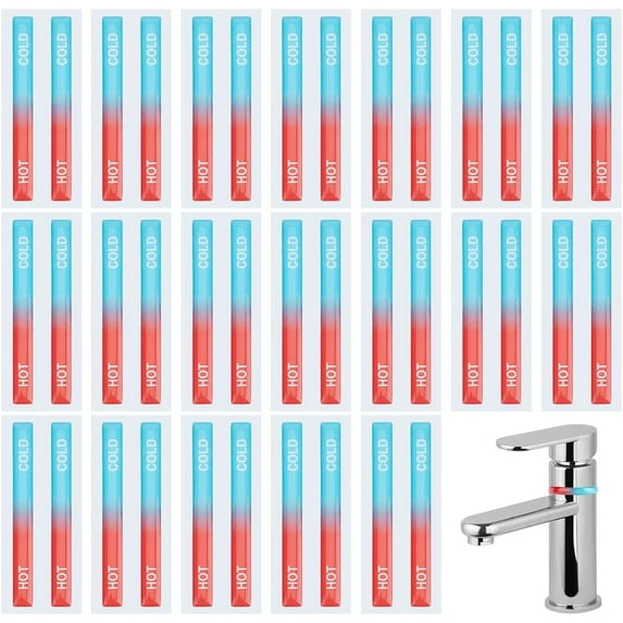 72Pcs Hot and Cold Water Label 2.3x0.2inch Self Adhesive Faucet ...