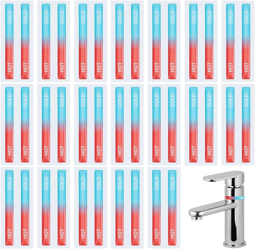72Pcs Hot and Cold Water Label 2.3x0.2inch Self Adhesive Faucet ...