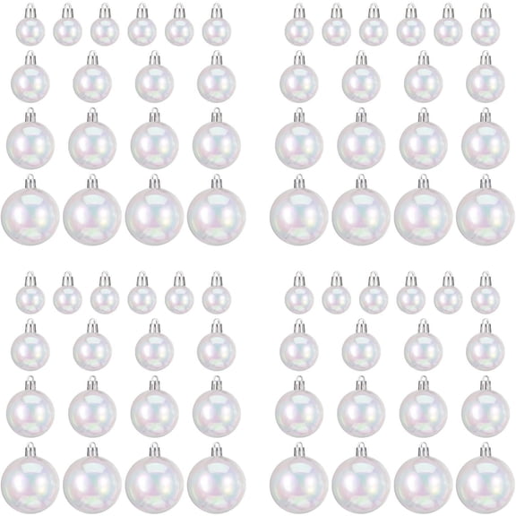 72Pcs Iridescent Christmas Ball Ornaments, Shatterproof Plastic Clear Christmas Ornaments Balls Hanging Clear Rainbow Bubbles for Xmas Tree DIY Wedding Home Decor