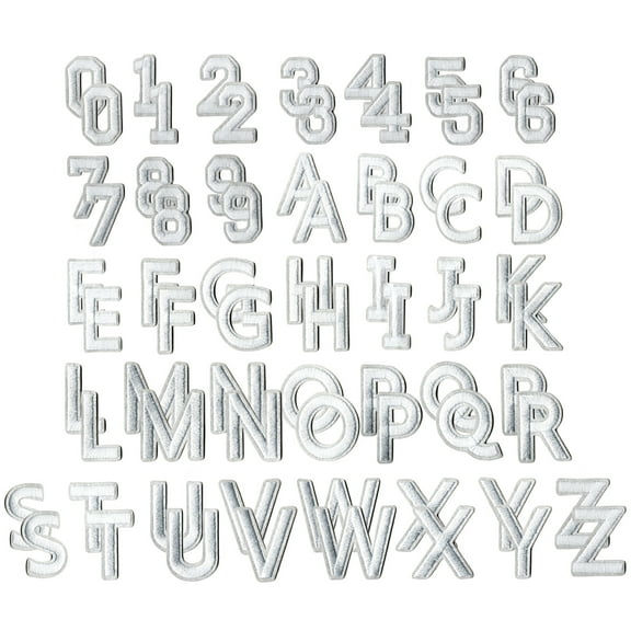 72Pcs Iron on Letters and Numbers Patches, Alphabet A-Z Letters Iron-on for Clothing - Numbers 0-9 Applique Patch Sew on for Bags, Backpacks, Jackets, Shirts, DIY Accessories(White)