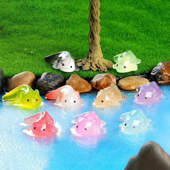 72Pcs Mini Resin Axolotl Figurines, 1.2 Inch Cute Axolotl Charm Ornaments for DIY Crafts, Dollhouse Decor, Tank Decoration, Random Color Small Animal Figures, for Pots and Gift Giving