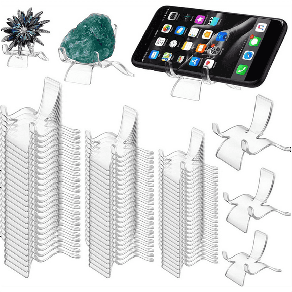 72Pcs Rock Display Stand,3 Sizes Crystal Stands for Display Sphere Acrylic Crystal Holder for Stones Rock Geodes Mineral,1set x acrylic stand,As Shown