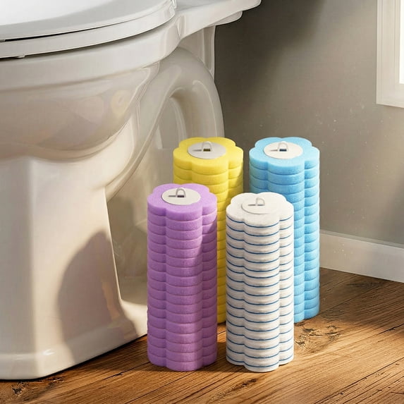 72Pcs ToiletWand Disposable Toilet Bowl Brush Cleaner System Reusable Scented Sponge Replacement Brush Head for Bathroom Cleaning
