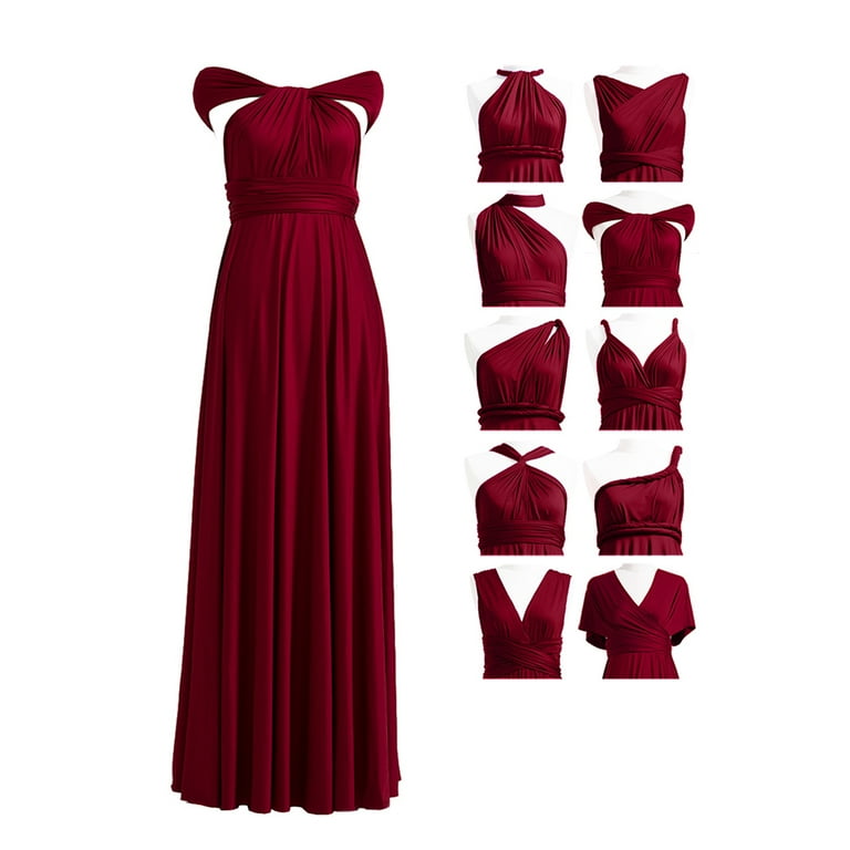Wine red top infinity dress