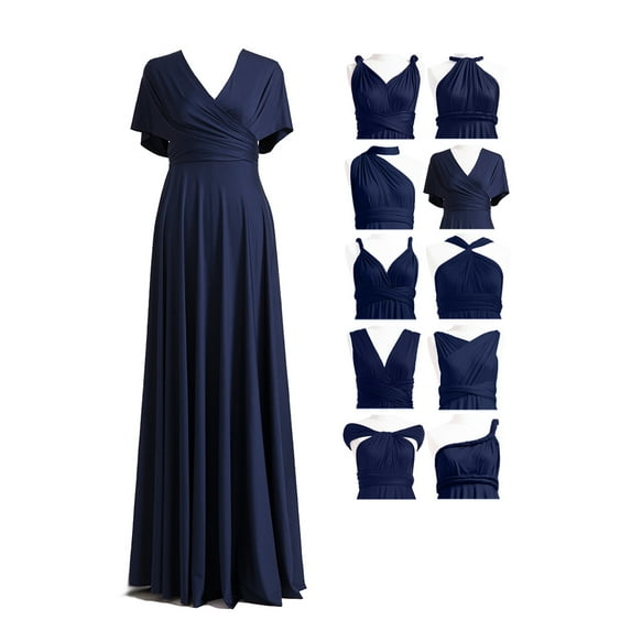 72Styles Infinity Dress with Bandeau, Convertible Bridesmaid Dress, Long, Multi-Way Dress, Twist Wrap Dress