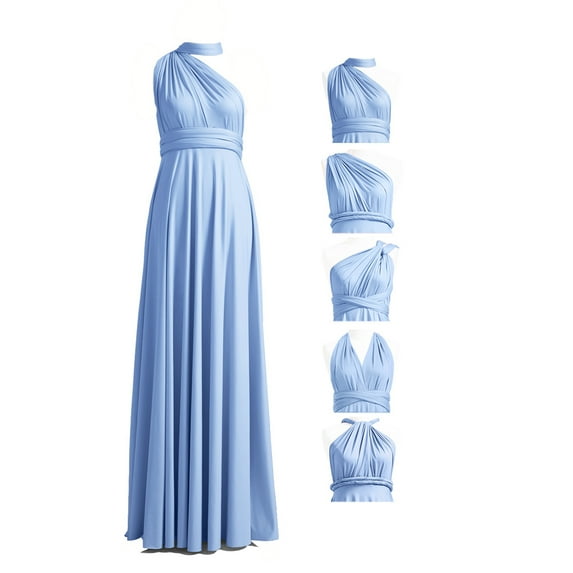 72Styles Infinity Dress with Bandeau, Convertible Bridesmaid Dress, Long, Multi-Way Dress, Twist Wrap Dress