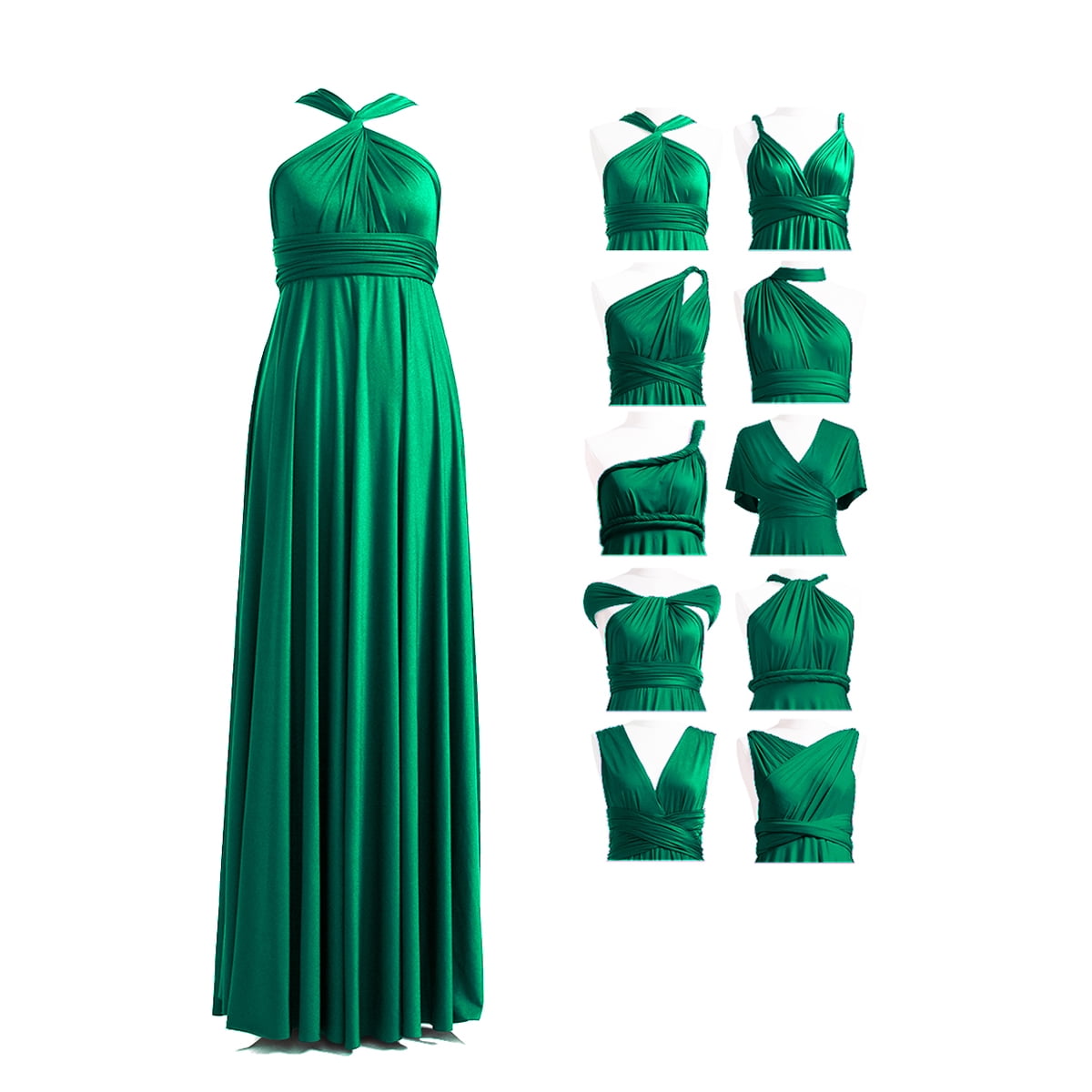 72styles Infinity Dress with Bandeau,Convertible Bridesmaid Dress, Long,  Plus Size,Multi-Way Dress,Twist Wrap Dress 