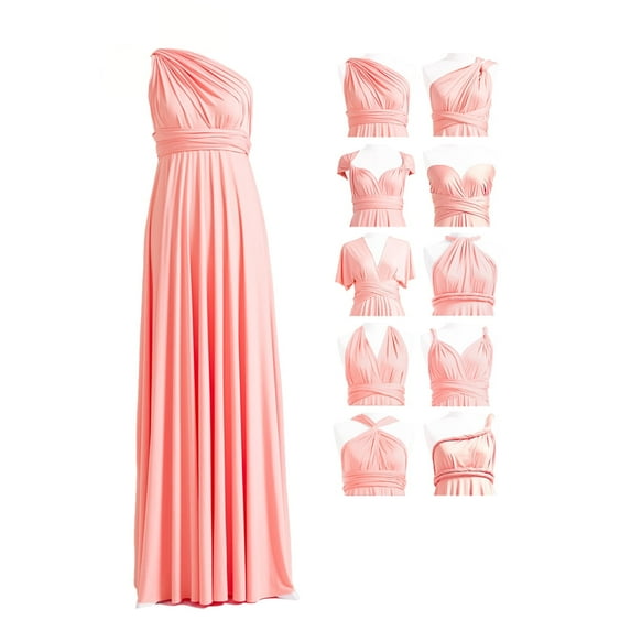 72Styles Infinity Dress with Bandeau, Convertible Bridesmaid Dress, Long, Multi-Way Dress, Twist Wrap Dress