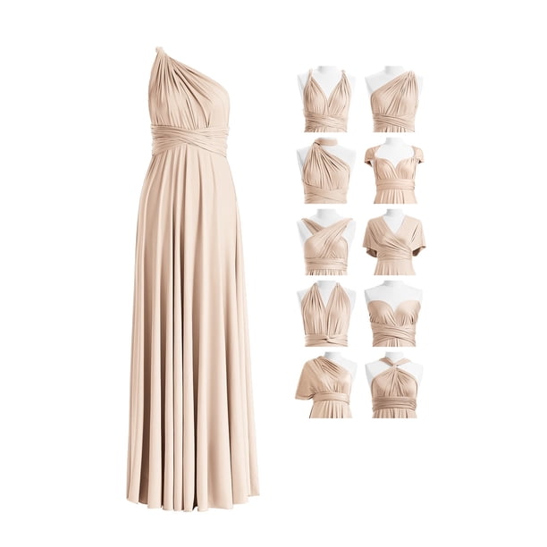 multiway wrap dress bridesmaid 72styles Infinity Dress, Maxi with Bandeau, 1pc (Women's), Size: US 0-16, Gold Color:Sand
