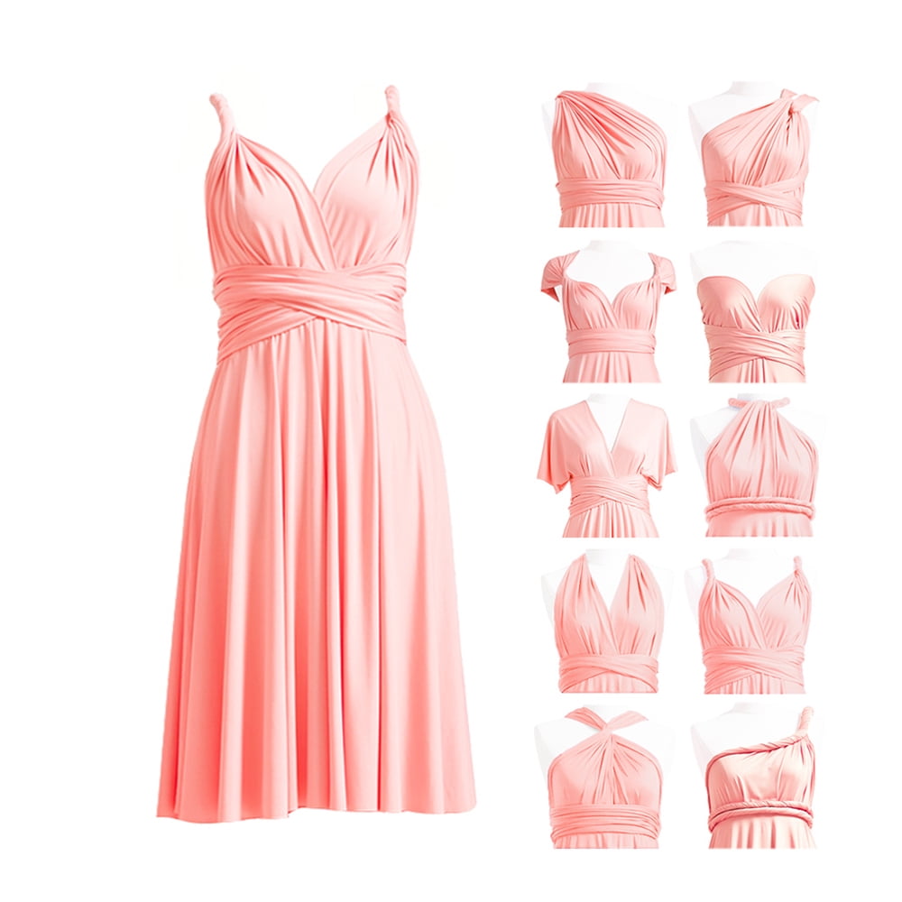 open lace back dress Violaine Coral Convertible Maxi Dress