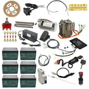 72V 1000W Brushless DC Motor Kit 65N.m & Controller & Foot Pedal & Battery DIY Complete Kit for Electric Dirt Bike, Go Kart, Golf Cart, ATV, Quad, Buggy, E Bike, Drift Trike