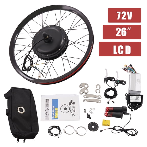 72V 2000W Electric Bicycle Motor E-Bike Hub Conversion Kit 26 inch Rear Wheel