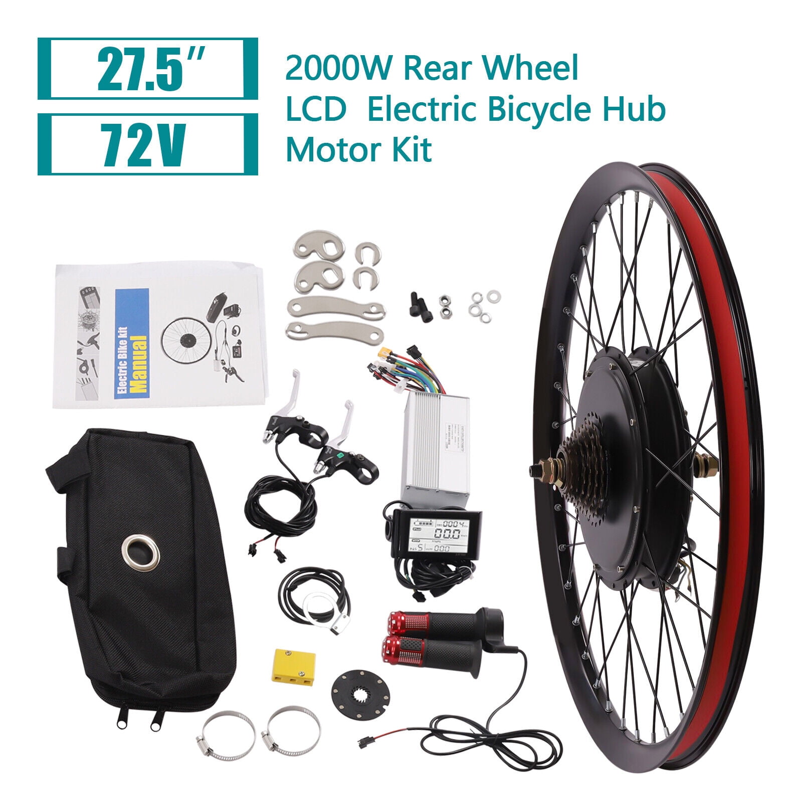 72V 2000W Rear Wheel Motor 2000W Electric Bike Kit with