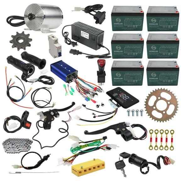 72V 3000W BLDC Brushless Motor Kit with 60A Controller, Twist Throttle,428 Sprocket, LCD Display - for Electric Scooter, Bicycle, Go Kart, ATV Quad Four Wheelers Motorcycle DIY Kit