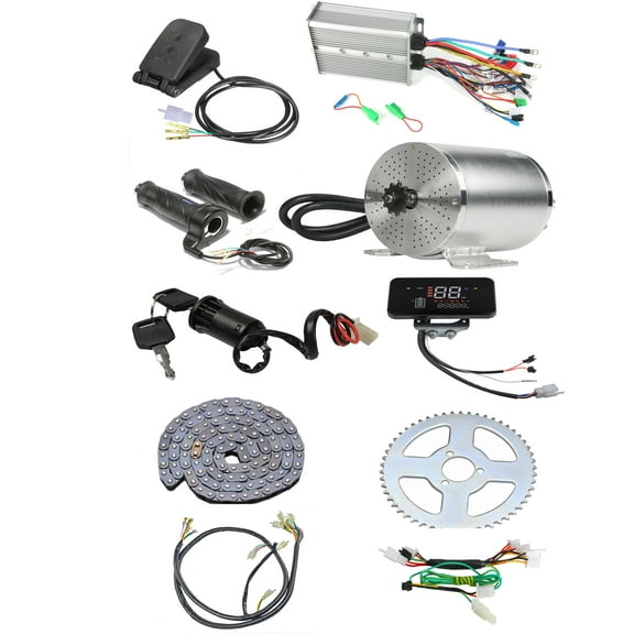 72V 3000W Brushless Electric Motor Kit 4900RPM 3000watt with 3 Speed Controller Display Wiring Harness for Go Kart Golf Cart ATV Scooter E-Bike Bicycle Motorcycle Dirt Bike Razor Quad Trike