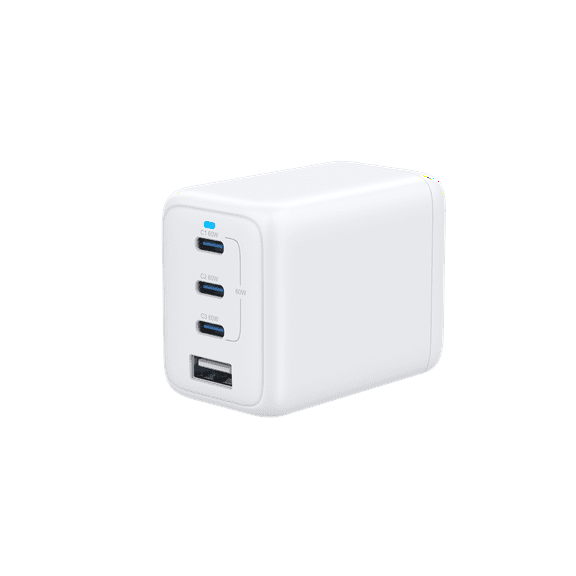 onn 72W Multi-port USB-C/USB-A Wall charger, Fast charging, USB-IF certified, Foldable plug, white - Compatible with iPhone, iPad, AirPods, Samsung Galaxy, Note, Pixel & More