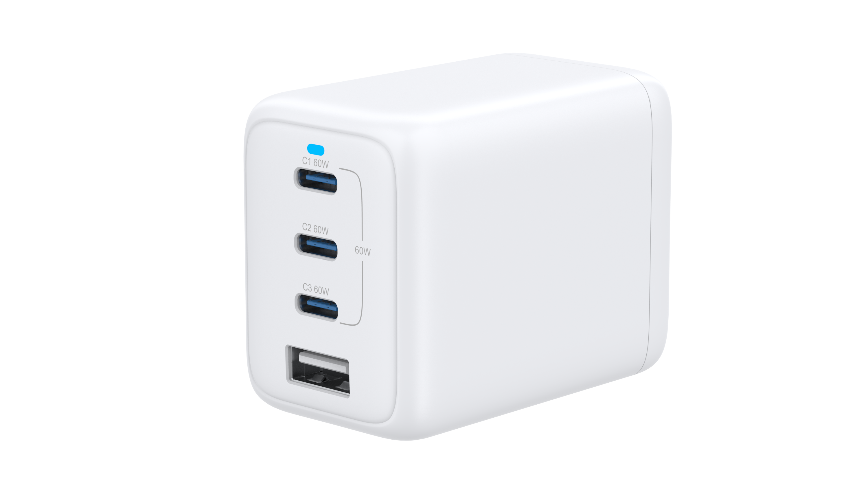 ONN 72W MULTI-PORT USB-C/USB-A WALL CHARGER, FAST CHARGING, USB-IF CERTIFIED, FOLDABLE PLUG, WHITE – COMPATIBLE WITH IPHONE, IPAD, AIRPODS, SAMSUNG GALAXY, NOTE, PIXEL & MORE