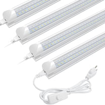 72W 8FT 6000K T8 LED Shop Lights Frosted Clear Garage 8 Pack