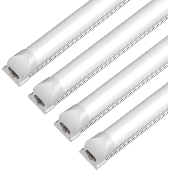 72W 8FT 6000K T8 LED Shop Lights Frosted Cover Garage 4 Pack