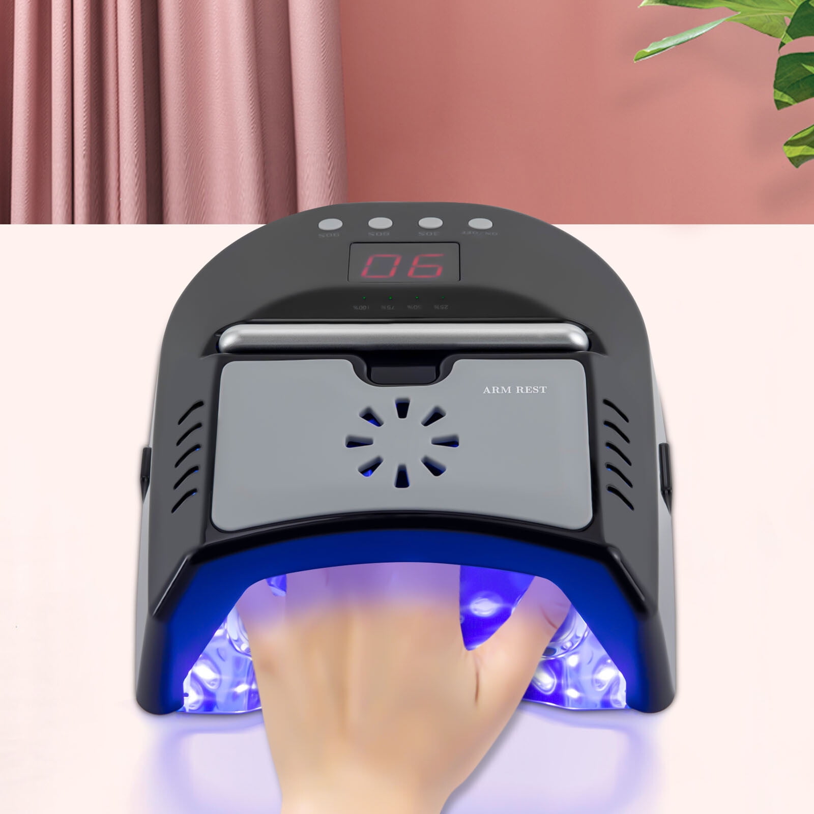 PEAKORA72W Cordless UV LED Nail Lamp Rechargeable Nail Dryer Lamp For Gel Nails+Fan