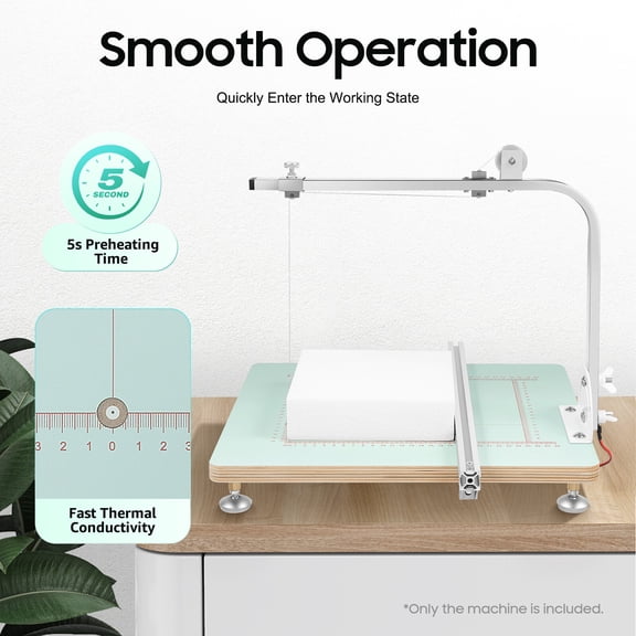 72W Countertop Hot Wire Foam Cutter Working Table Tool Sponge Styrofoam Cutting Machine Cyan Silver