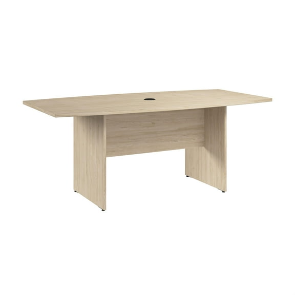 72W Office Conference Table with Wooden Base in Natural Elm - Engineered Wood